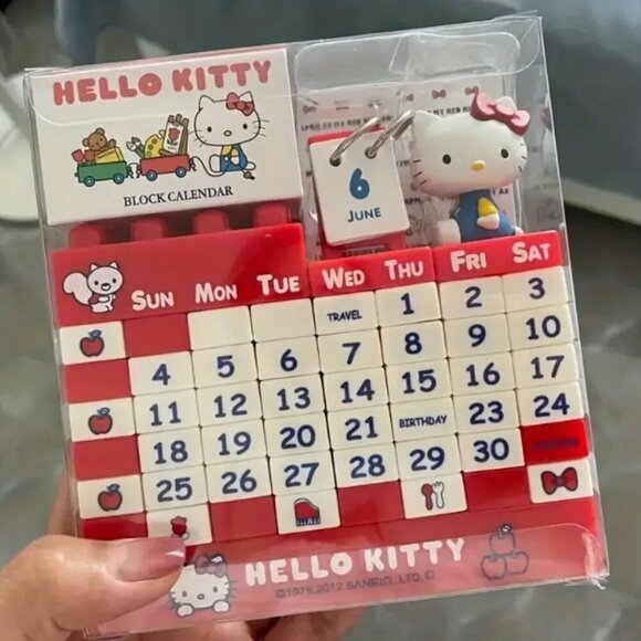 Hello Kitty Calendar Perpetual Calendar with Storage Red or Pink NWT - Picture 3 of 6